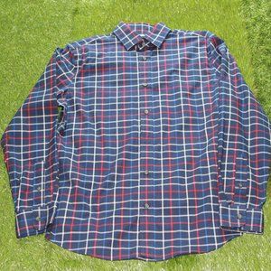 Old Navy Men's Small Slim Fit Dress Shirt - Blue Plaid